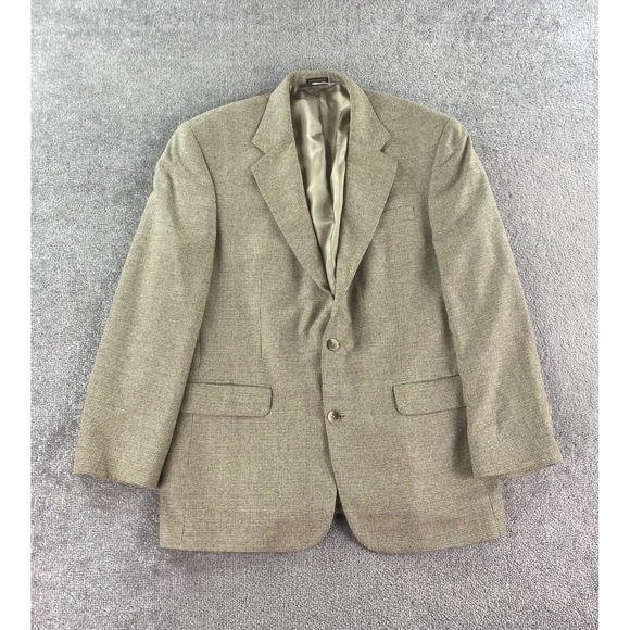 Vintage LL Bean Sport Coat 42 R Beige Silk Wool Hopsack Luxury Designer Traveler